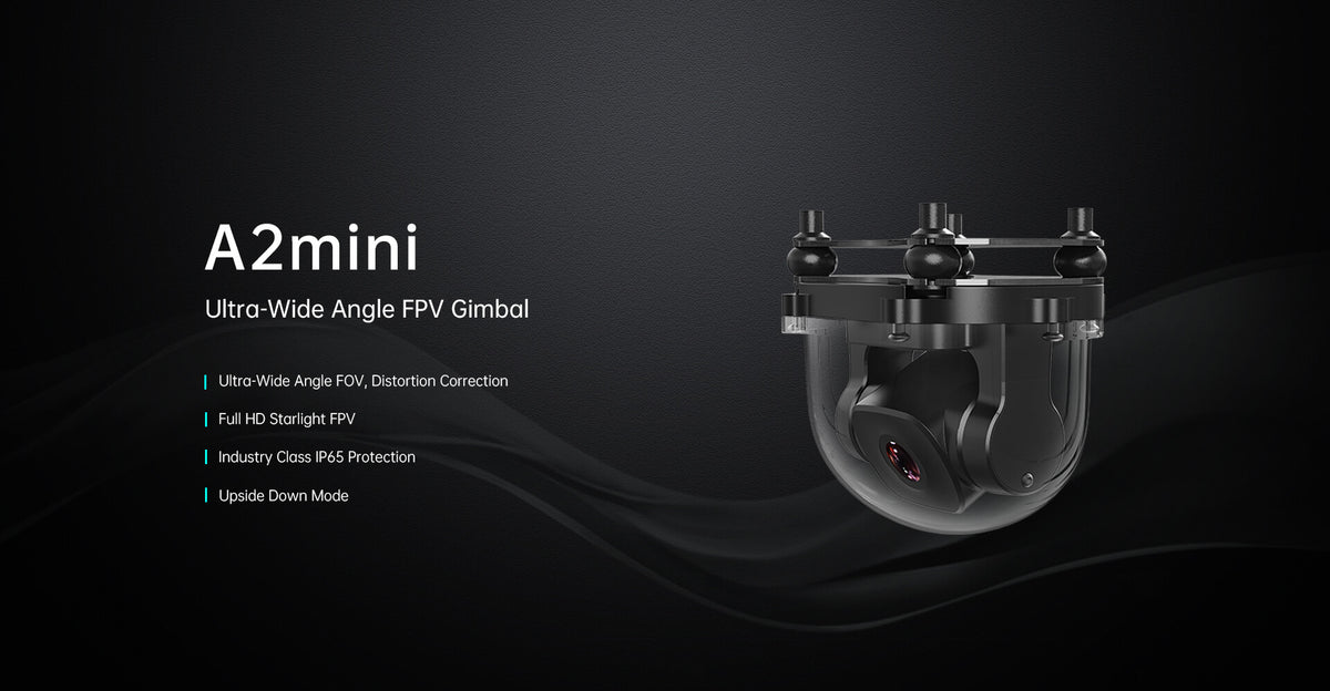 A2 mini Ultra-Wide Angle FPV Gimbal - 広角レンズ、フルHD、IP65防塵防水対応のドローン用ジンバル